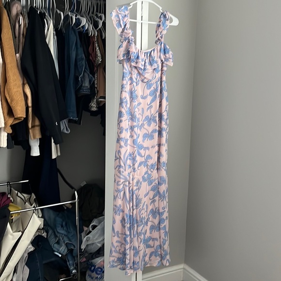 Lulu’s Adelaide Pink & Blue Floral Maxi Dress, worn once - Picture 3 of 11